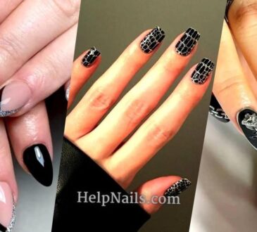 Black and Silver Nails